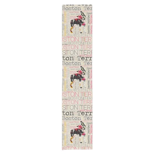 Entzückendes Boston Terrier Kurzer Tischläufer (Vorderseite)