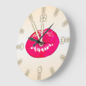Entzückendes cooles Trendy , Lippen - Große Wanduhr (Winkel)