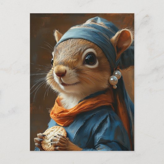 Entzückendes Eichhörnchen mit einer Perlenohrring  Postkarte (Vorderseite)
