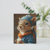 Entzückendes Eichhörnchen mit einer Perlenohrring  Postkarte (Stehend Vorderseite)