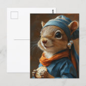 Entzückendes Eichhörnchen mit einer Perlenohrring  Postkarte (Vorne/Hinten)