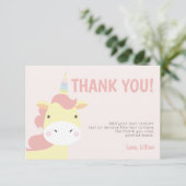 Entzückendes Einhorn danken Ihnen Karten (Stehend Vorderseite)