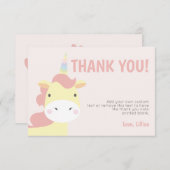 Entzückendes Einhorn danken Ihnen Karten (Vorne/Hinten)