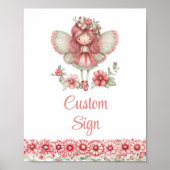 Entzückendes Feen-Mädchen Schamröte-Blumen Geburts Poster (Vorne)