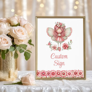 Entzückendes Feen-Mädchen Schamröte-Blumen Geburts Poster