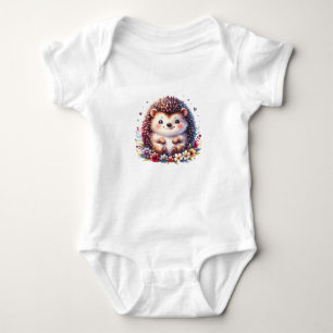 Entzückendes florales Igel-Design Baby Strampler