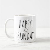 Entzückendes 'Froher Sonntag' Schwarzes Herz Umris Kaffeetasse (Links)
