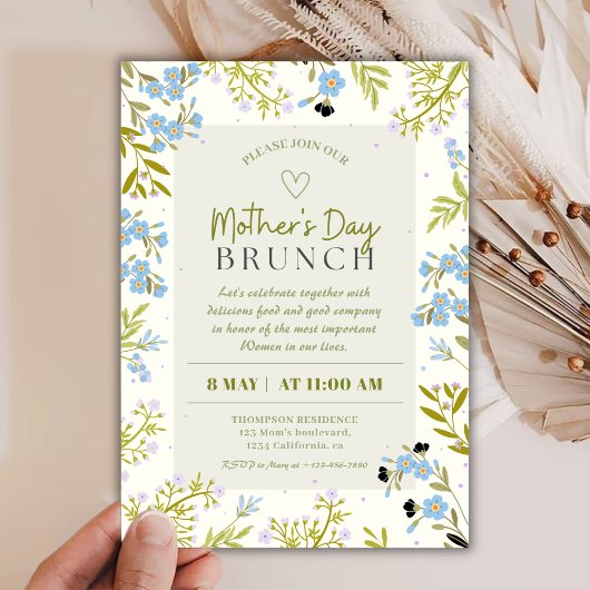 Entzückendes Frühlings-Blumen-Muttertags-Brunch Einladung