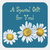 Entzückendes Gänseblümchen-Geschenk-Sticker Quadratischer Aufkleber (Vorderseite)