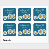 Entzückendes Gänseblümchen-Geschenk-Sticker Quadratischer Aufkleber (Blatt)