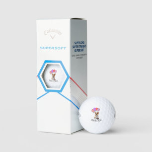 Entzückendes 'Happy Birthday' Rosa Corgi Geburtsta Golfball