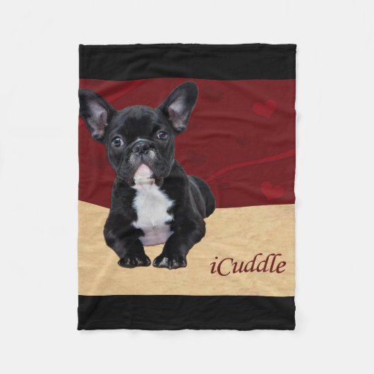 Entzückendes iCuddle französische Bulldogge Fleecedecke (Vorderseite)