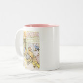 Entzückendes Kaninchen und Geflügel Zweifarbige Tasse (Vorderseite Links)