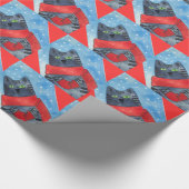 Entzückendes Kätzchen mit Geschenkpapier (Ecke)