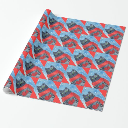 Entzückendes Kätzchen mit Geschenkpapier (Ungerollt)