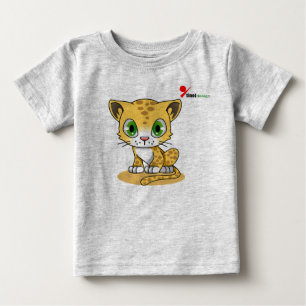 Entzückendes Katzen-Baby-T-Shirt   Leoparden-Druck Baby T-shirt