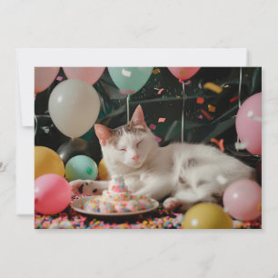 Entzückendes Katzen-Geburtstagsfeier-Design Karte