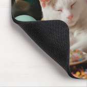 Entzückendes Katzen-Geburtstagsfeier-Design Mousepad (Ecke)