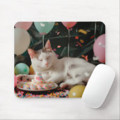 Entzückendes Katzen-Geburtstagsfeier-Design Mousepad (Mit Mouse)