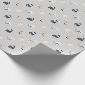 Entzückendes Katzen-Muster Geschenkpapier (Ecke)