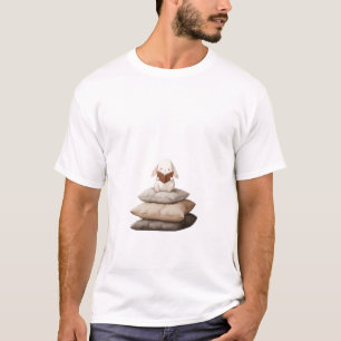Entzückendes kleines Kaninchen liest auf einem Sta T-Shirt