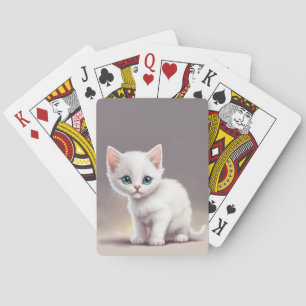 Entzückendes kleines weißes Kätzchen Spielkarten