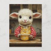 Entzückendes Lamm in der Küche Postkarte (Vorderseite)