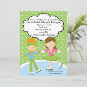 Entzückendes Mädchen u. BoyIce Einladung (Stehend Vorderseite)