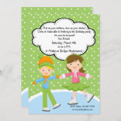 Entzückendes Mädchen u. BoyIce Einladung (Vorne/Hinten)