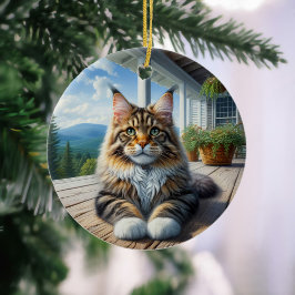Entzückendes Maine Coon Andenken Keramik Ornament
