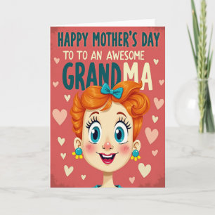 Entzückendes Mutter Cartoon Design Karte