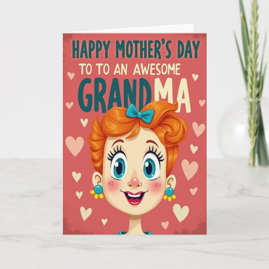 Entzückendes Mutter Cartoon Design Karte (Vorderseite)
