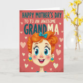 Entzückendes Mutter Cartoon Design Karte (Gelbe Blume)