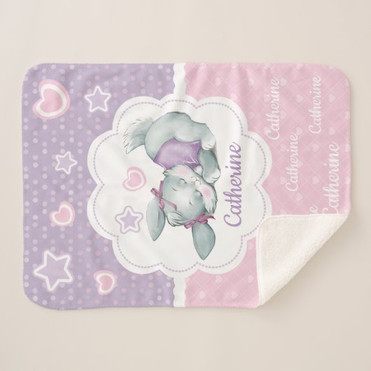 Entzückendes Name-Schlafenhäschen Sherpadecke (Vorderseite (Horizontal))