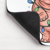 Entzückendes Nilpferd mit Weihnachtslichtern und S Mousepad (Ecke)