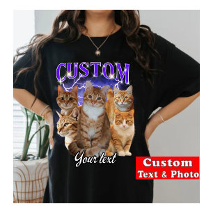 Entzückendes Orange-Weiß-Katz-Foto-Design T-Shirt