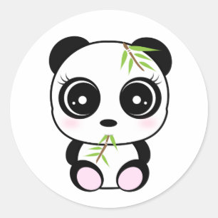 Entzückendes *Panda Pocket* Essen des kleinen Runder Aufkleber