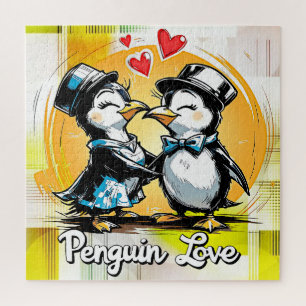 Entzückendes Pinguin-Paar Puzzle