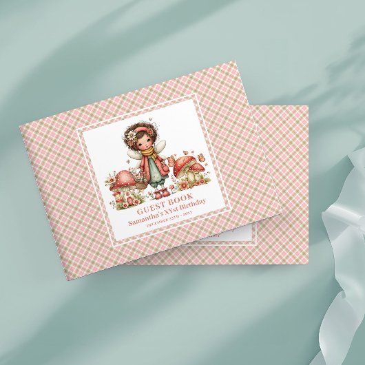 Entzückendes Rosa-Feengratulations-Gästebuch Gästebuch