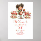 Entzückendes Rosa-Feengrußposter zum Geburtstag Poster (Vorne)