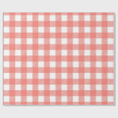 Entzückendes rot-weißes Gingham-Design Geschenkpapier (Flach)