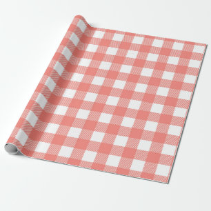 Entzückendes rot-weißes Gingham-Design Geschenkpapier
