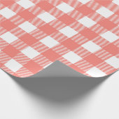 Entzückendes rot-weißes Gingham-Design Geschenkpapier (Ecke)