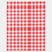 Entzückendes rotes Gingham-Karo-Muster Fleecedecke (Vorderseite)