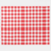 Entzückendes rotes Gingham-Karo-Muster Fleecedecke (Vorderseite (Horizontal))