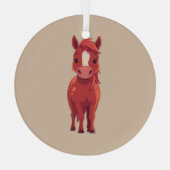 Entzückendes Rotfuchs-Pferd Ornament Aus Glas (Rückseite)
