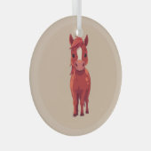 Entzückendes Rotfuchs-Pferd Ornament Aus Glas (Vorderseite Rechts)