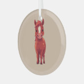 Entzückendes Rotfuchs-Pferd Ornament Aus Glas (Vorderseite links)