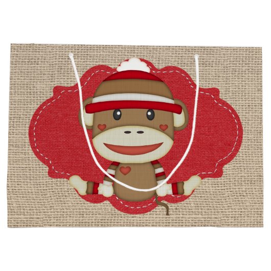 Entzückendes rustikales kundenspezifisches große geschenktüte (Rückseite)