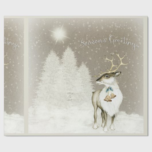 Entzückendes rustikales Ren im Winter Geschenkpapier (Flach)